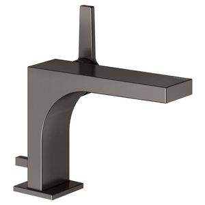 1-hendel wastafelmengkraan 110 trekstang en afvoer titaanzwart geborsteld