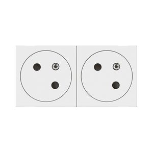Contactdoos 2x2P + A vlak 4 modulen wit Mosaic