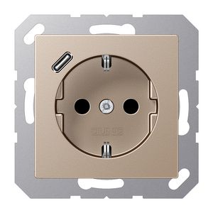 Wandcontactdoos m.lader champ.v.USB type C AS500