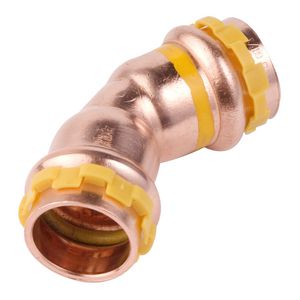 Bochtkoppeling 45° SudoPress Koper Gas FF 12x12mm SPG5041V VVE=5