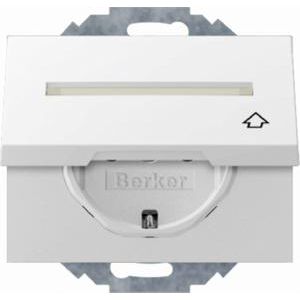Wandcontactdoos RA kd tekstveld 45°. dr.b. berker K.1/K.5 polar wit