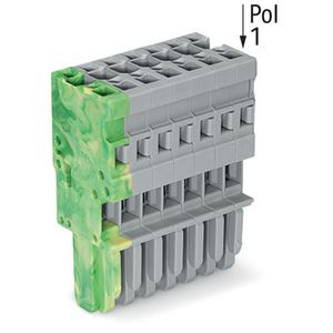 1-draads female steker CAGE CLAMP 4mm² grijs/groen-g VVE=25