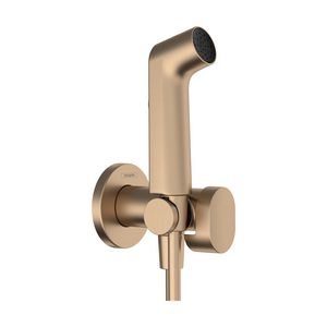 Bidet handdouche 1 straalsoort gemengd water+douchehouder+slang 125cm brushed bronze