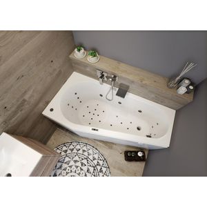 Whirlpool Delta Rihopool 160x80cm systeem BLISS rechts hoogglans wit