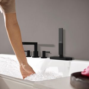 Afbouwdeel Finoris 4-gats 1-hendel badrandmengkraan sprong 152mm mat zwart S-Box