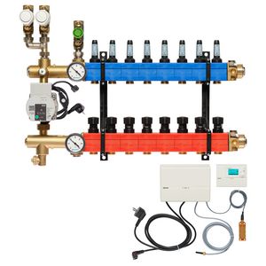 Vloerverw.verdeler 4851 3-pijps E-pomp BA. 10-145l/u 8-groeps