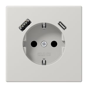 Wandcontactdoos m.lader li.gr.v.USB type A&C LS990