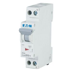 Installatie-automaat (MCB) PLN6 16A 2P incl. N 18mm 6 kA