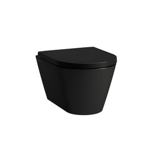 Kartell wandcloset compact rimless diepspoel 490mm mat zwart (excl. zitting)