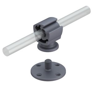 Leidinghouder met kleefsokkel en schroefdr. M8 VVE=50