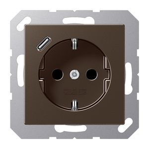 Wandcontactdoos m.lader mokka.v.USB type C AS500