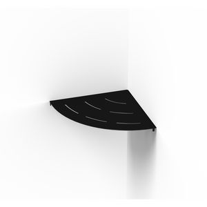 Planchet hoekmodel CORNER SHELF ROUNDED 300mm rvs mat zwart