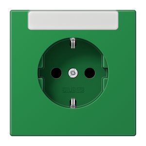 Wandcontactdoos groen met R/A ki.bev.&tekstvast LS990