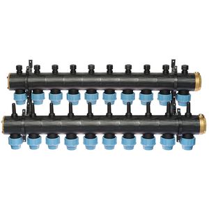 Brineverdeler 4430 2 "kunststof + PE-koppeling 40mm 10-groepen