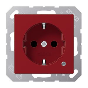 Wandcontactdoos rood slagvast & controlelamp ABAS