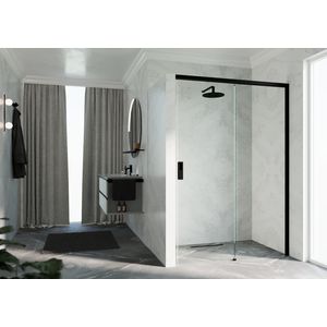 Opera 2PH schuifdeur 1500-1530x2000mm zwart helder RE v.nis