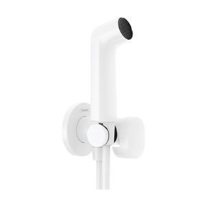 Bidet handdouche 1 straalsoort koud water+douchehouder+slang 125cm mat wit