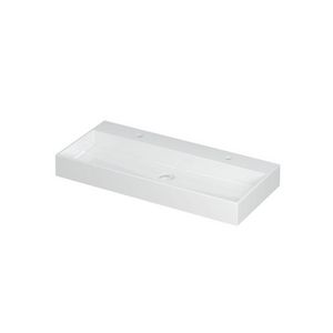 INK United Wastafel Porselein 2 kraangat GL wit 100x45