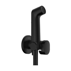 Bidet handdouche 1 straalsoort koud water+douchehouder+slang 125cm mat zwart