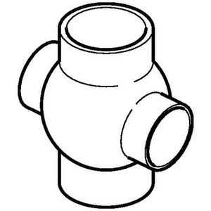 Polyethyleen (PE) kogel T-stuk 180° 110x63mm
