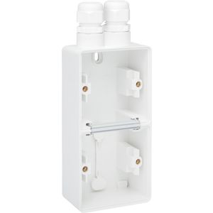Spuitwaterdichte dubbele verticale opbouwdoos 1x 2-voudig M20 wit