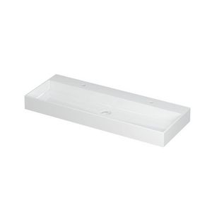 INK United Wastafel Porselein 2 kraangat GL wit 120x45