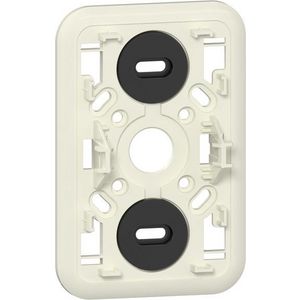 Montageplaat K/P25 2-v wandcontactdoos met randaarde / 2-v wandcontactdoos ongeaard Opbouw creme wit