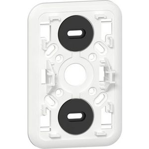 Montageplaat K/P25 2-v wandcontactdoos met randaarde / 2-v wandcontactdoos ongeaard zuiver wit