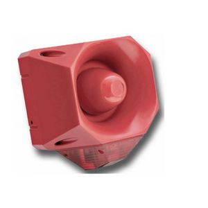 Signaalhoorn-flitslicht-combi AXL08 18-30 VDC Blauw