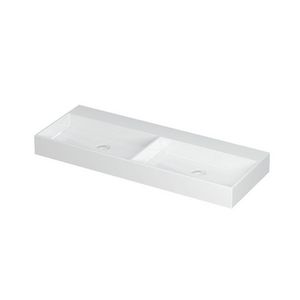 INK United Wastafel Porselein dbl zonder kraangat GL wit 120x45