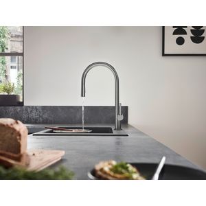 Talis M54 keukenmengkraan 210 2 straalsoorten uittrekbare uitloop Brushed Black Chrome