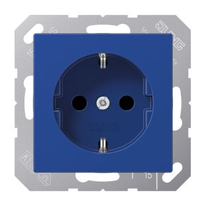 Wandcontactdoos blauw slagv m.R/A & ki.beveil. A500