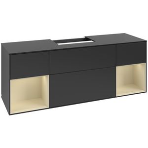 Wastafelonderkast Finion 1600x603x501mm Black Matt Lacquer F212HJPD