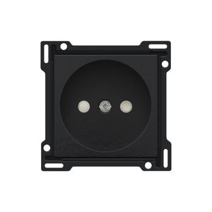 Afwerkingsset stopcontact z. aarding met besch.afsl. pianobl