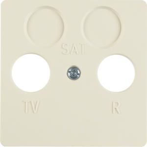 Centraalplaat v antennecontactdoos 2-gaats wit