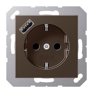 Wandcontactdoos m.lader mokka.v.USB type A AS500