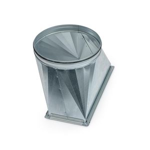 Ventilatieverloop rechthoekig naar rond 650x150mm naar Ø355mm
