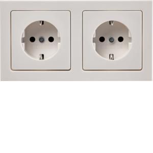 Wandcontactdoos RA 2-v afdekraam berker Q.3 polarwit