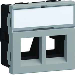 Ecoline45 inbouwset 2x RJ45 mod. jack type 01 45x45, alulook