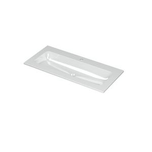 INK Aspekt Wastafel porselein centr. 1 kraangat GL wit 100x45