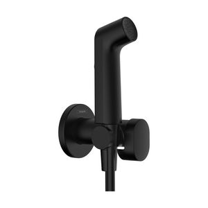 Bidet handdouche 1 straalsoort gemengd water+douchehouder+slang 125cm mat zwart