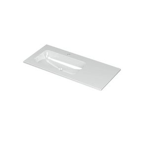 INK Aspekt Wastafel porselein li 1 kraangat GL wit 100x45