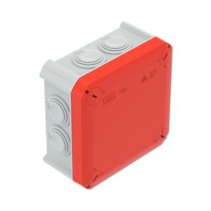 Kabeldoos invoeren rode deksel 114x114x57 grijs/rood VVE=5