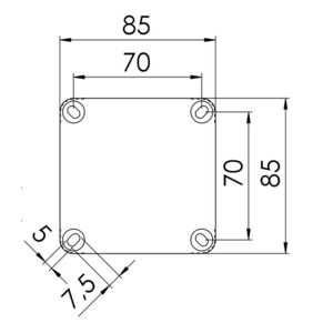 Kunststof kabeldoos 85x85mm 8x invoer PG16