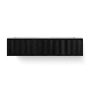 Wastafelmeubel SOLID FACET STRIPES 1600mm Solid Surface 2x wasbak 500mm 2x la zwart