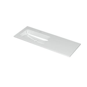 INK Aspekt Wastafel porselein li 1 kraangat GL wit 120x45
