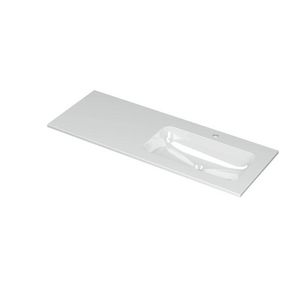 INK Aspekt Wastafel porselein re 1 kraangat GL wit 120x45