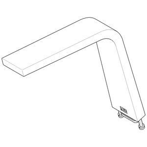 Uitloop compleet 45x100x213mm chr