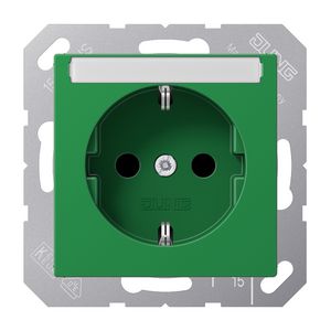 Wandcontactdoos groen slagv R/A tekstv&ki.veil. A500