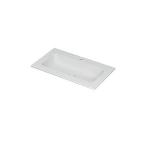 INK Aspekt Wastafel porselein centr. 1 kraangat Mat wit 80x45